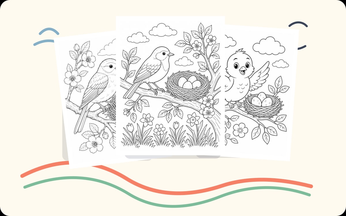 Bird Nest Coloring Pages preview