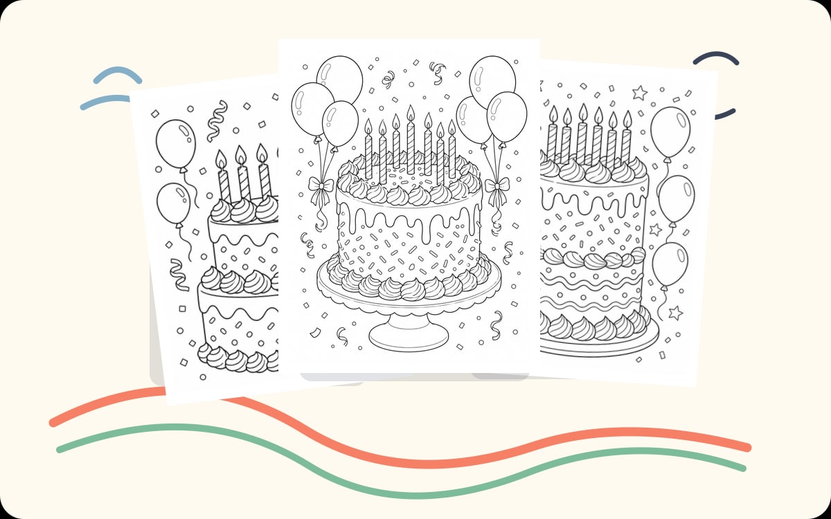 Birthday Cake Coloring Pages preview
