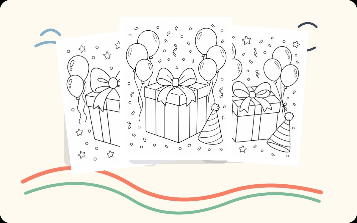 Birthday Gift Coloring Pages preview