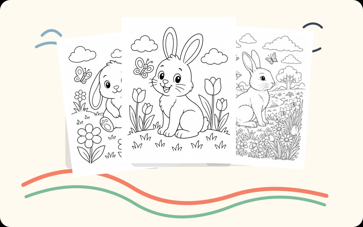 Bunny Spring Coloring Pages preview