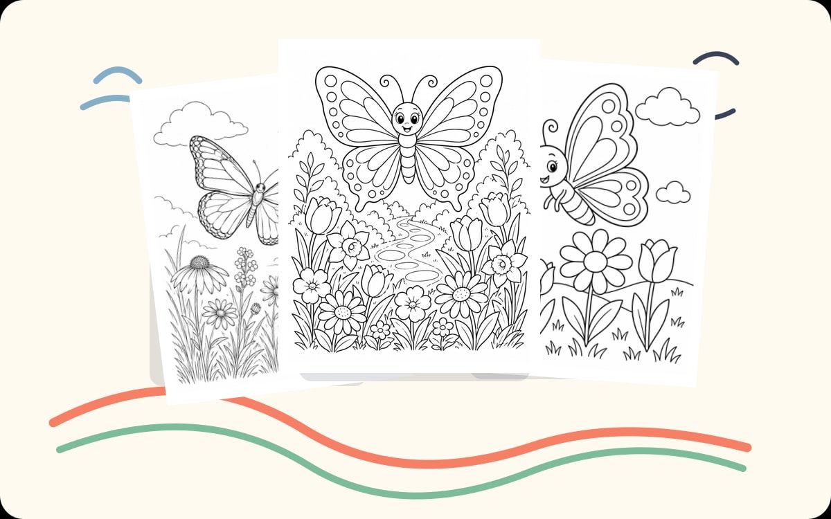 Butterfly Spring Coloring Pages preview