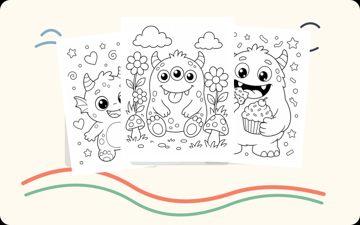 Cute Monster Coloring Pages preview
