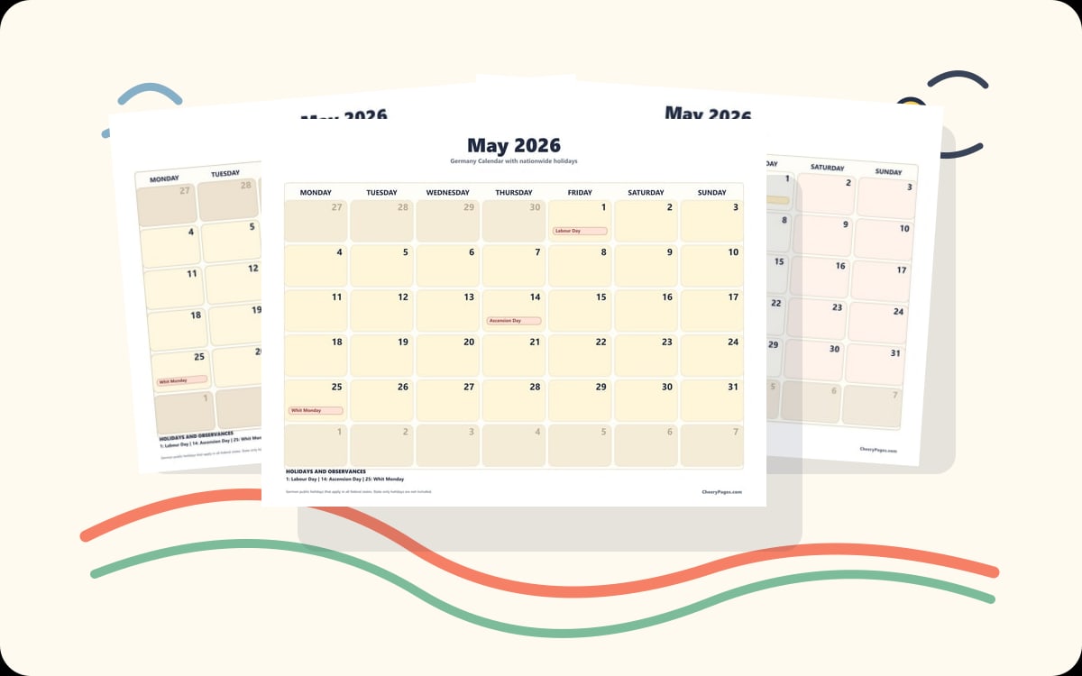 Germany May 2026 Calendars preview