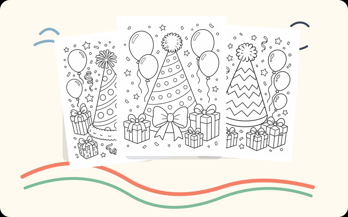 Party Hat Coloring Pages preview