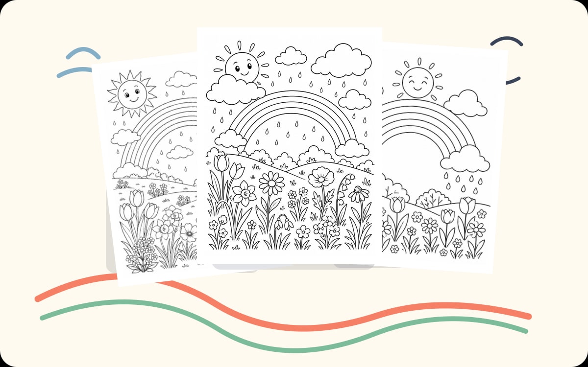 Rainbow Spring Coloring Pages preview
