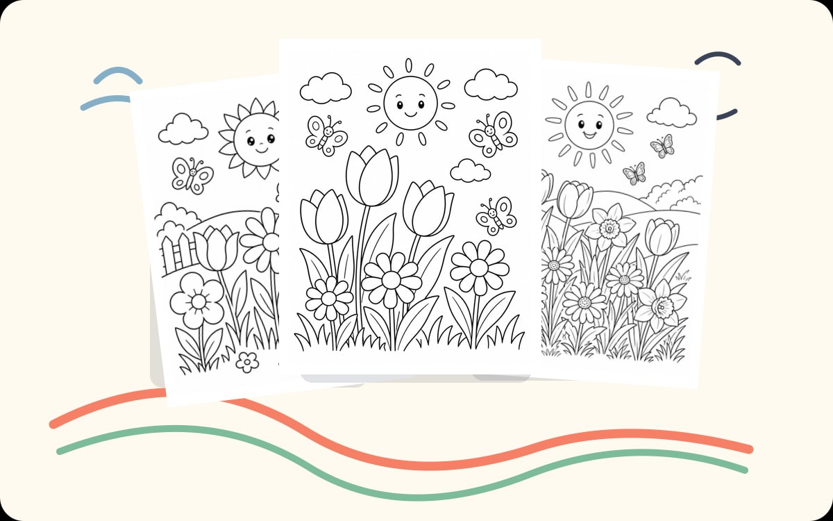 Spring Flowers Coloring Pages preview