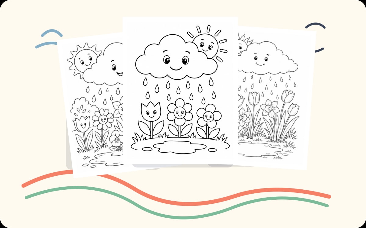 Spring Rain Cloud Coloring Pages preview