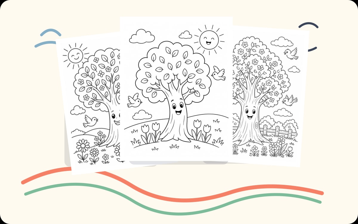Spring Tree Coloring Pages preview