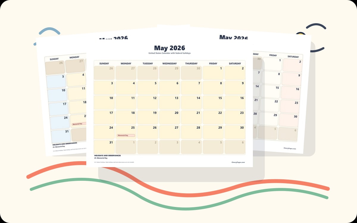 US May 2026 Calendars preview