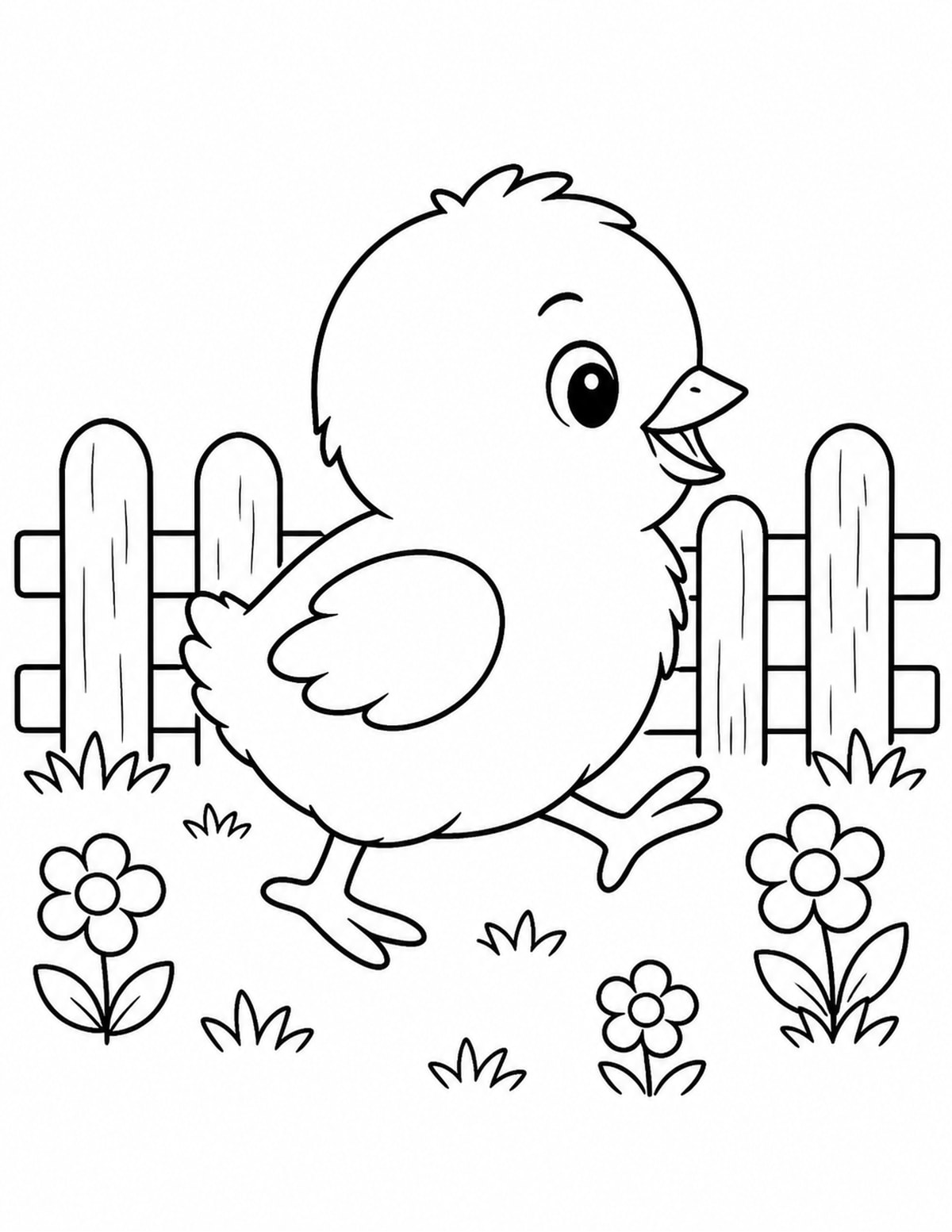 Baby Chick Coloring Page 11 printable preview