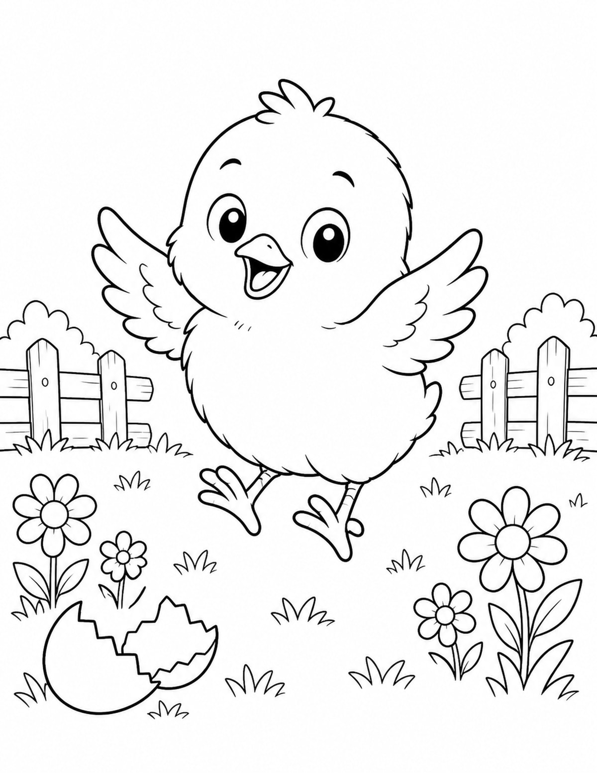 Baby Chick Coloring Page 13 printable preview