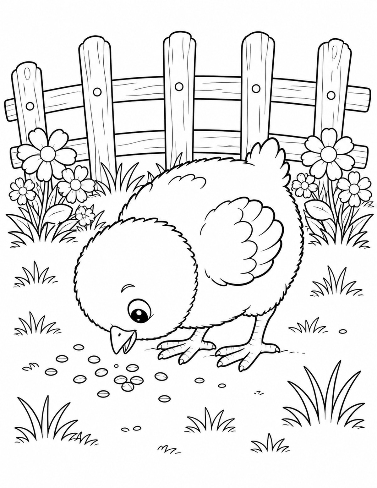Baby Chick Coloring Page 15 printable preview