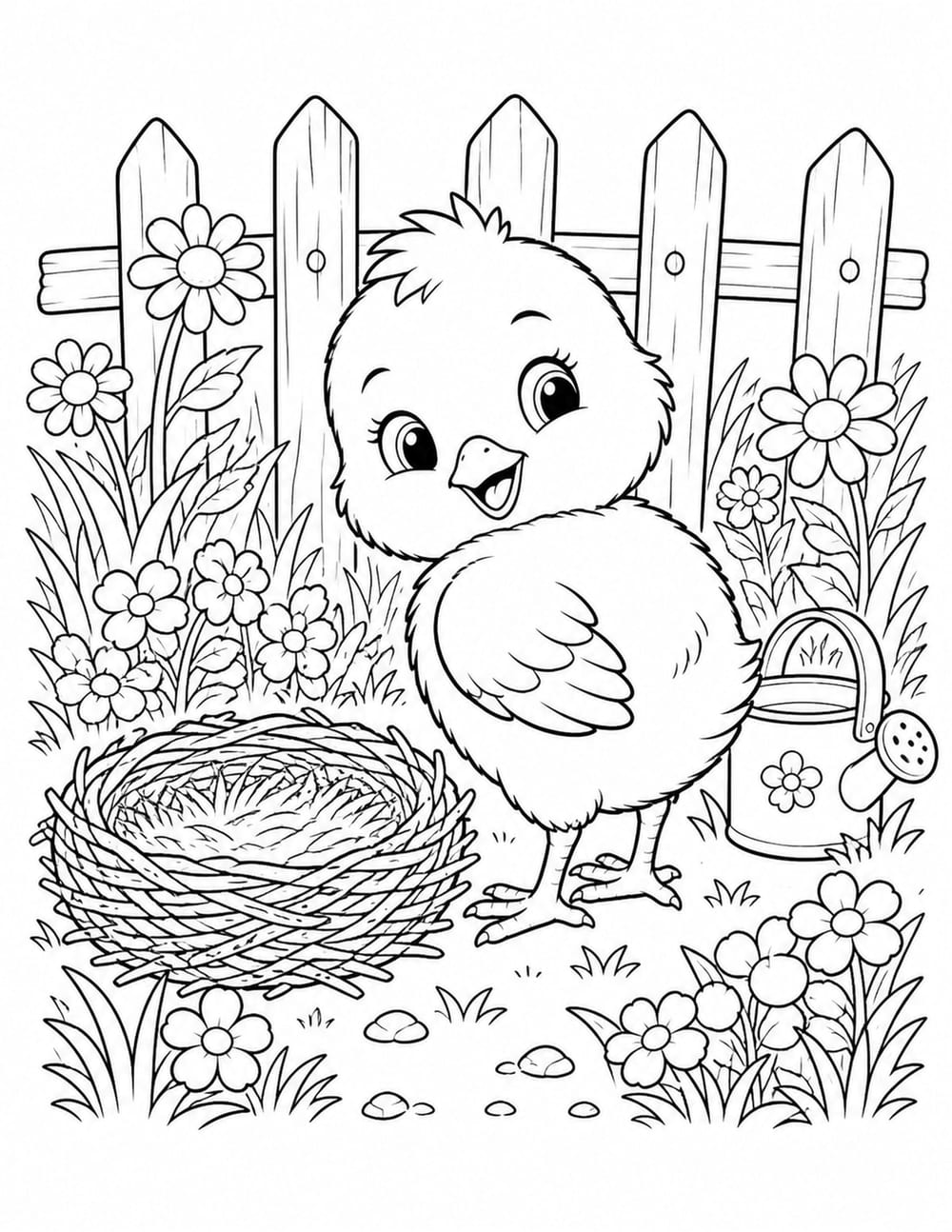Baby Chick Coloring Page 16 printable preview