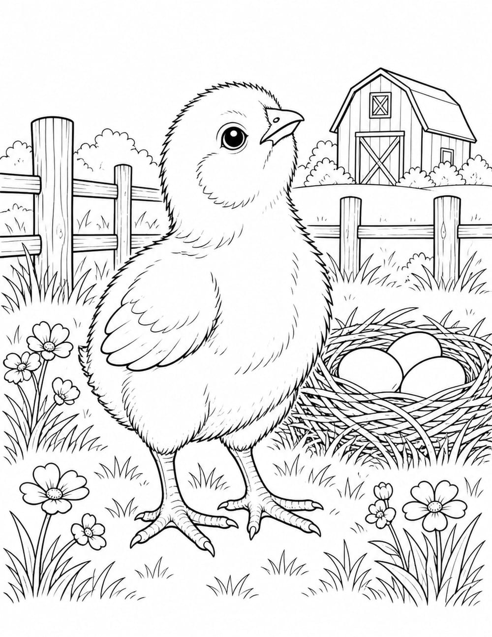 Baby Chick Coloring Page 19 printable preview