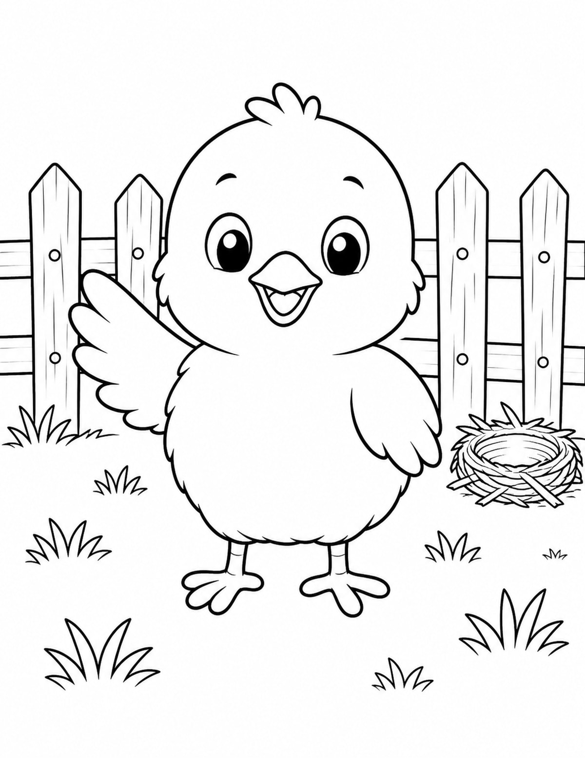 Baby Chick Coloring Page 2 printable preview