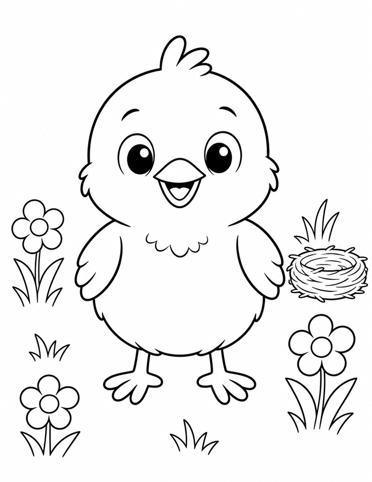 Baby Chick Coloring Page 20 printable preview