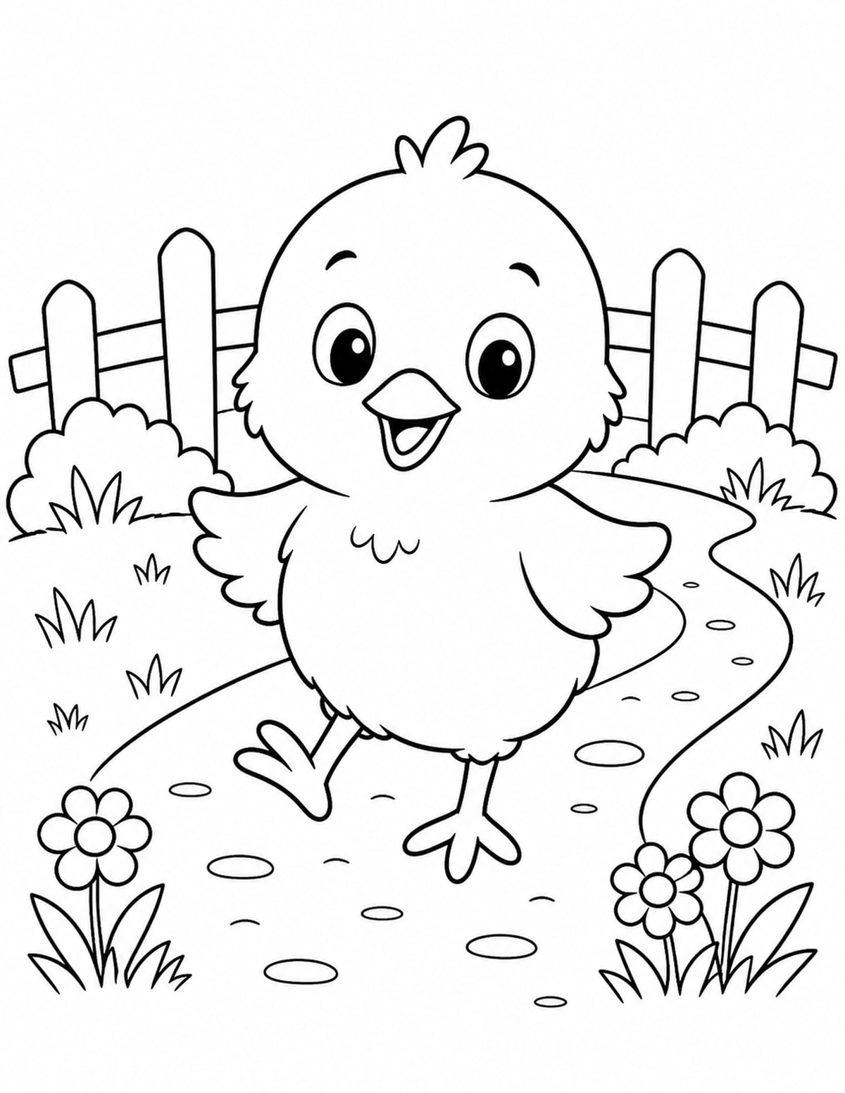 Baby Chick Coloring Page 3 printable preview