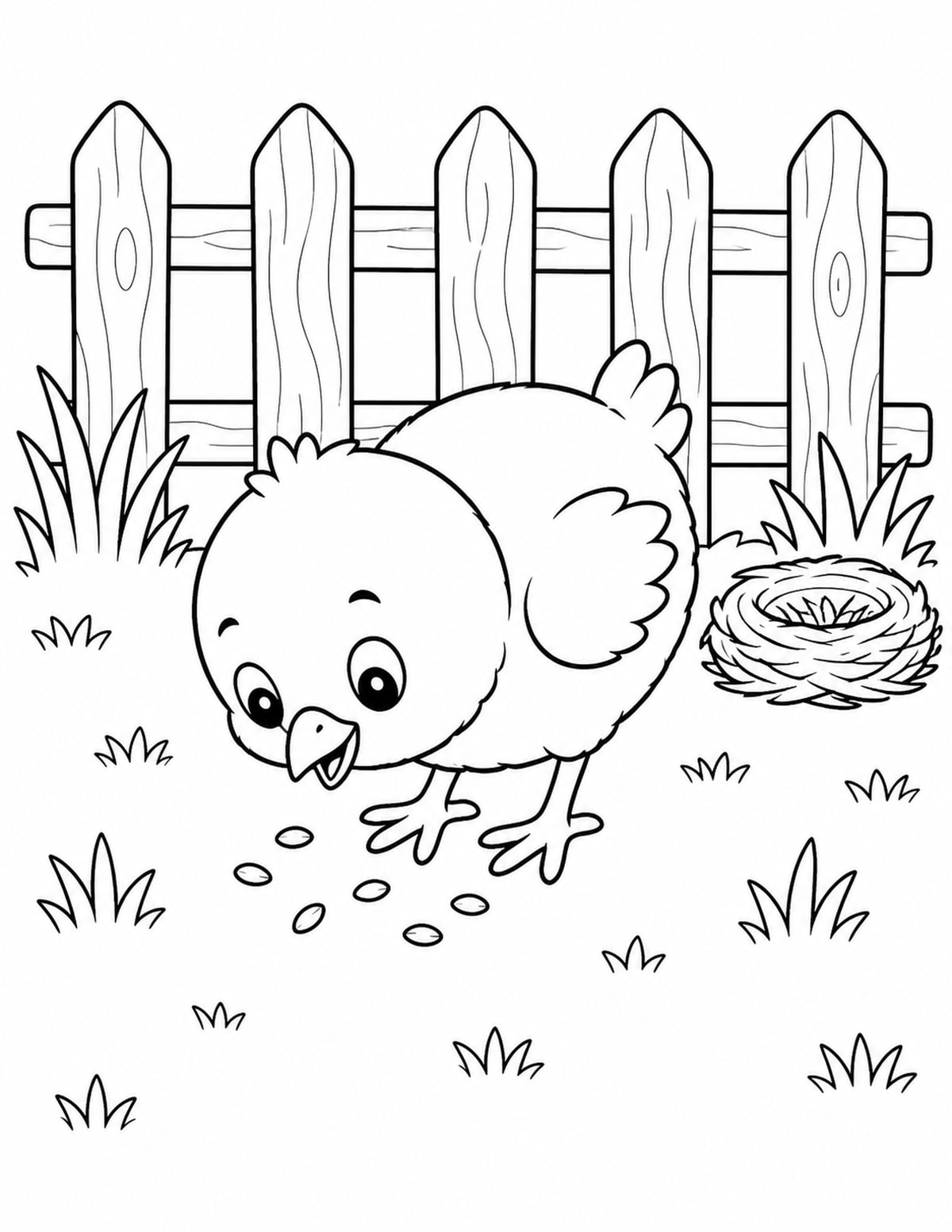 Baby Chick Coloring Page 5 printable preview
