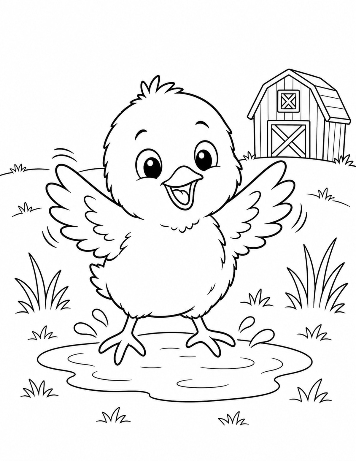 Baby Chick Coloring Page 6 printable preview