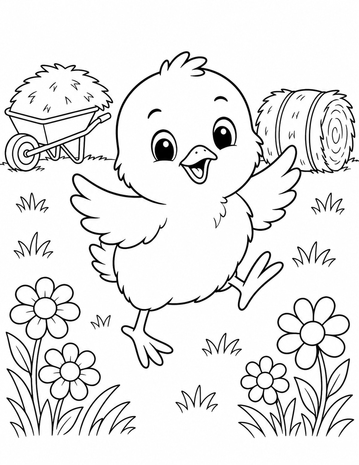 Baby Chick Coloring Page 7 printable preview