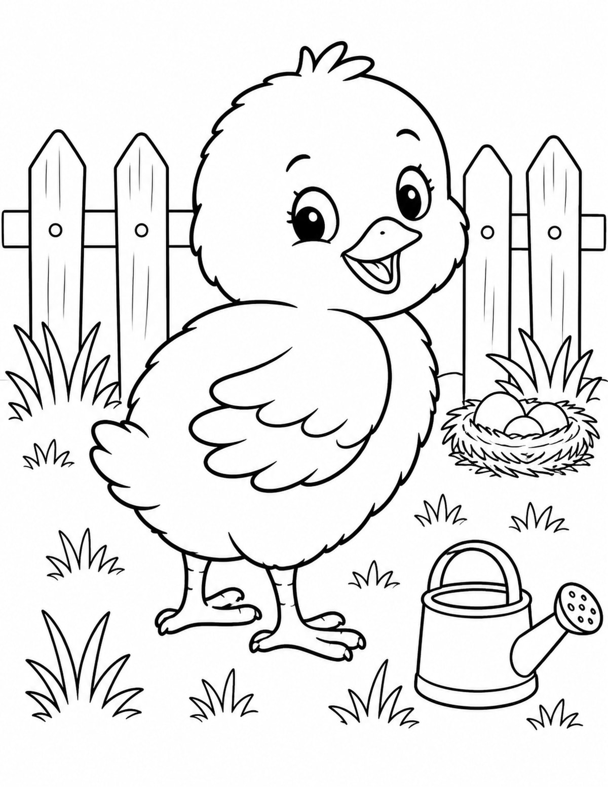 Baby Chick Coloring Page 8 printable preview