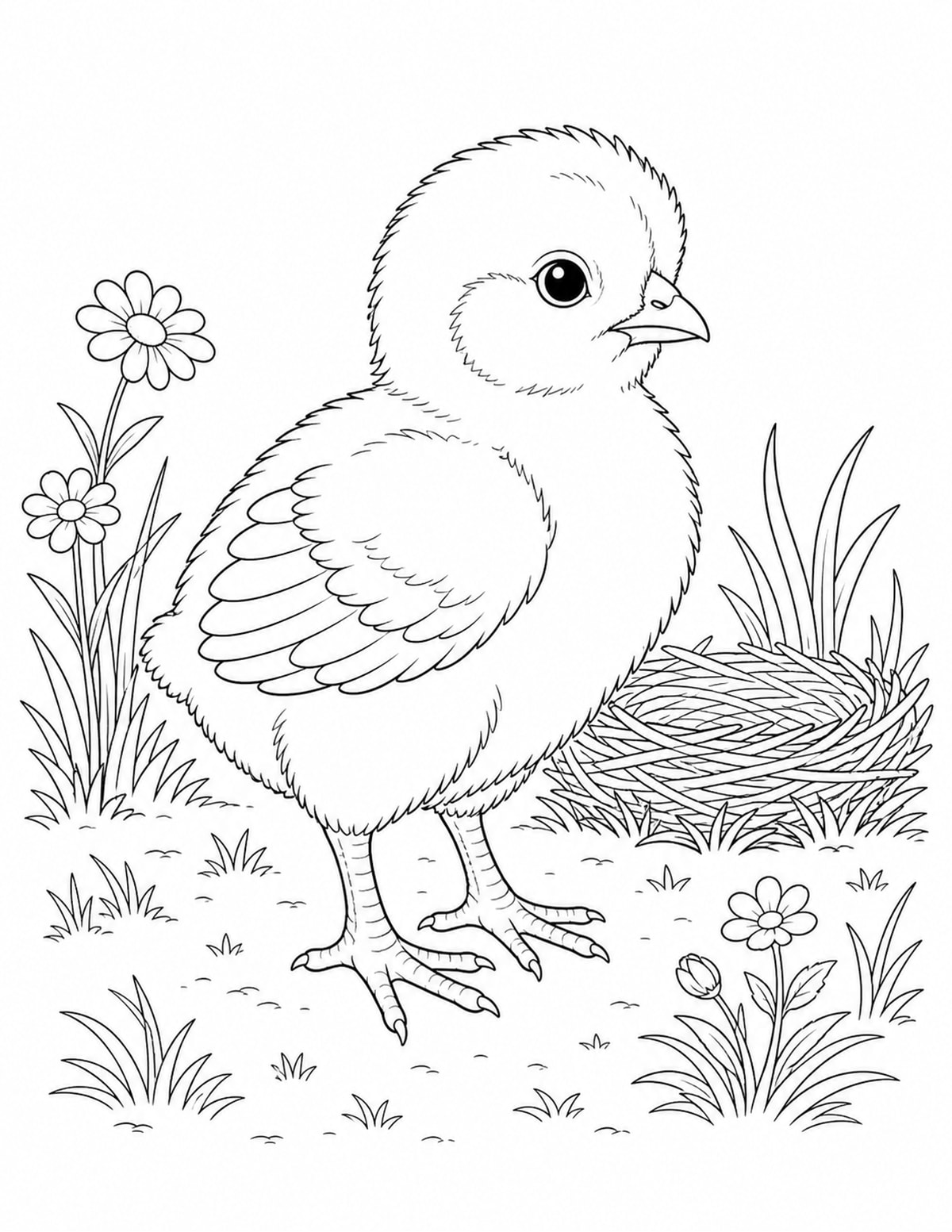 Baby Chick Coloring Page 9 printable preview