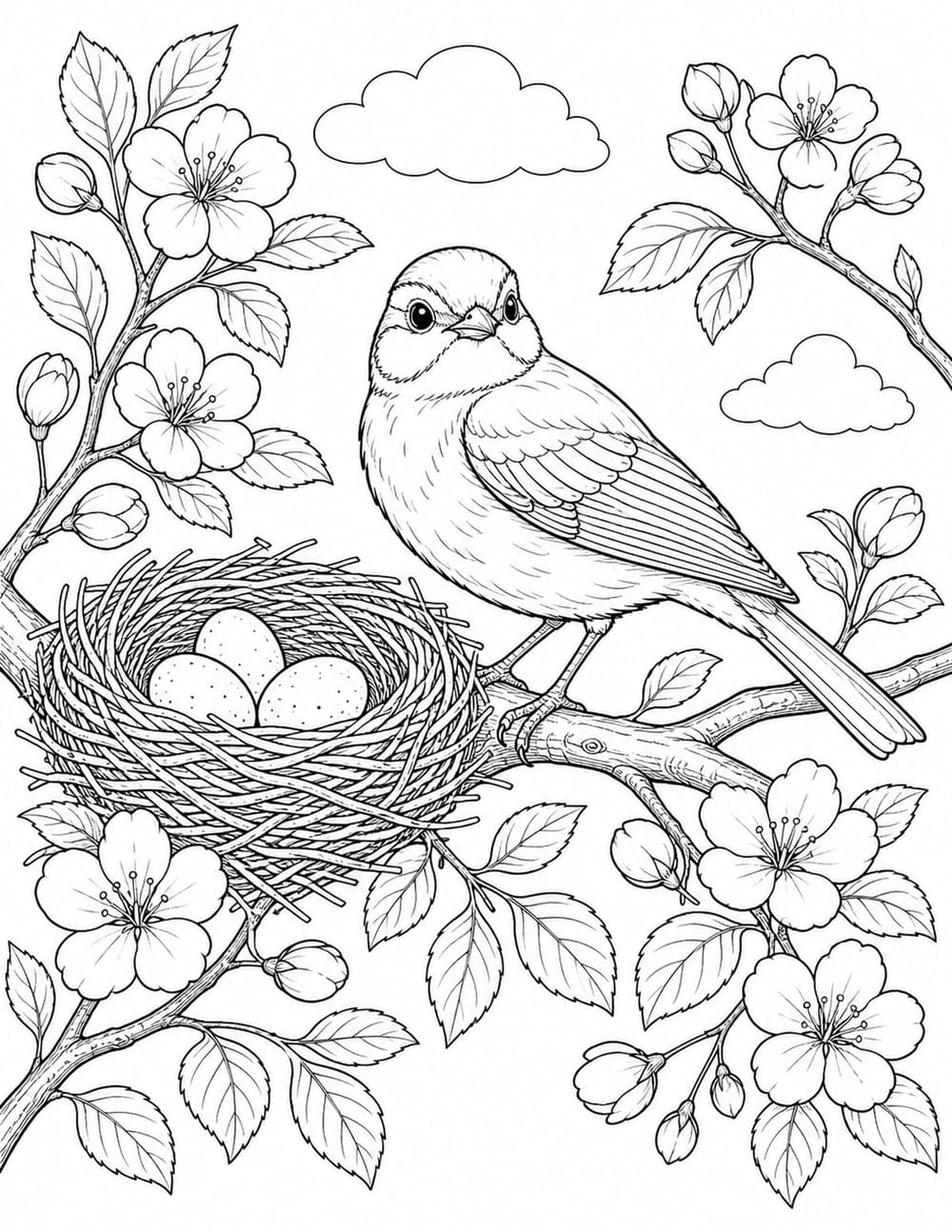 Bird Nest Coloring Page 10 printable preview