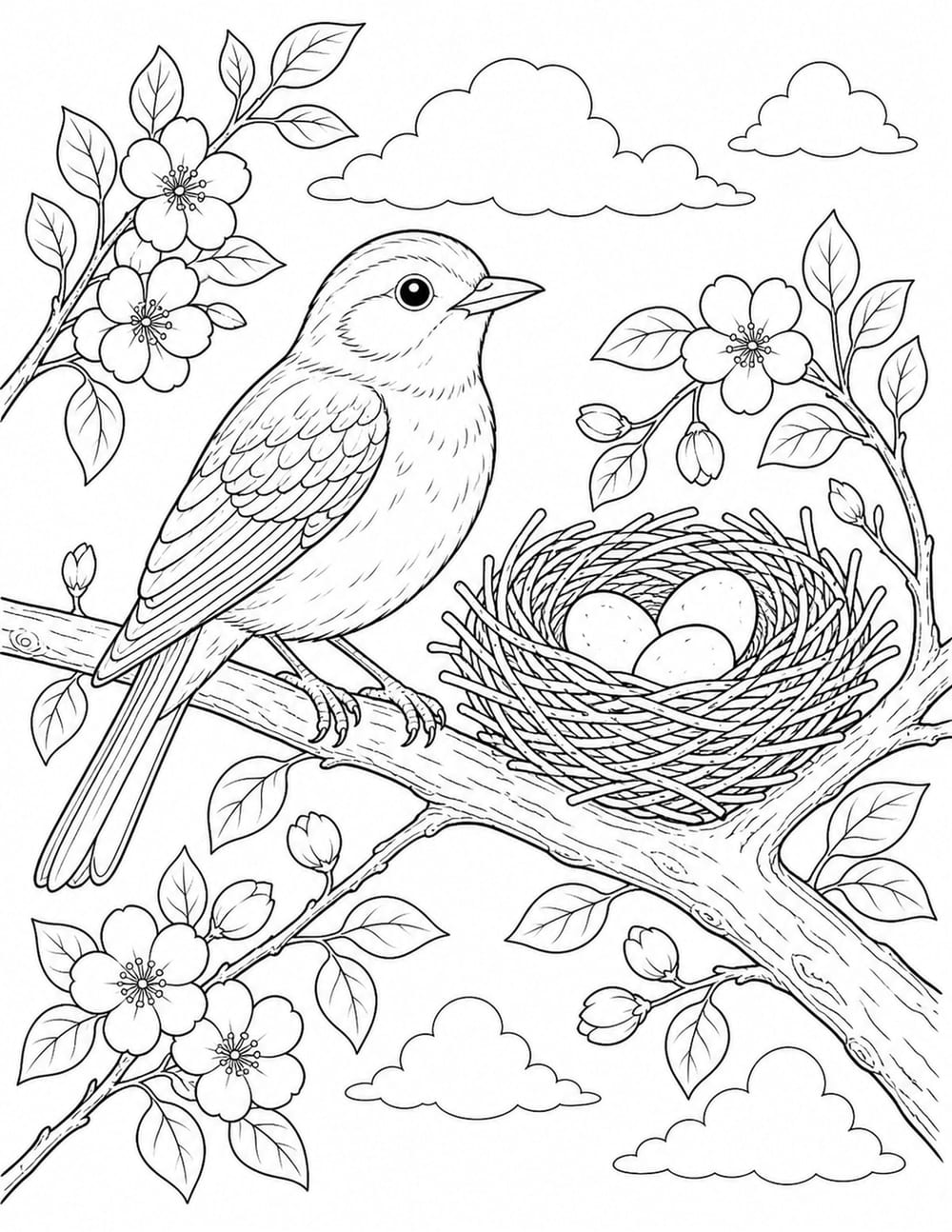 Bird Nest Coloring Page 2 printable preview