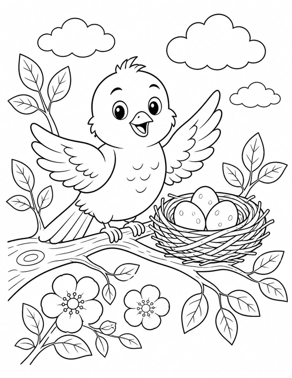 Bird Nest Coloring Page 5 printable preview