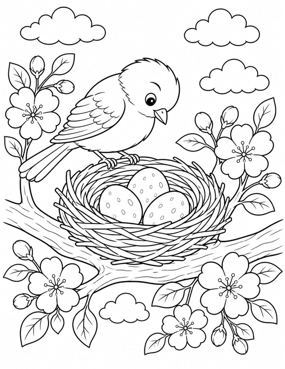 Bird Nest Coloring Page 6 printable preview