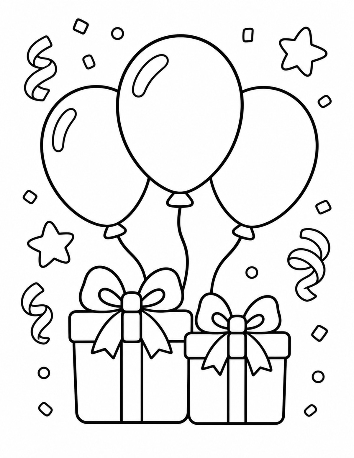 Birthday Balloons Coloring Page 5 printable preview