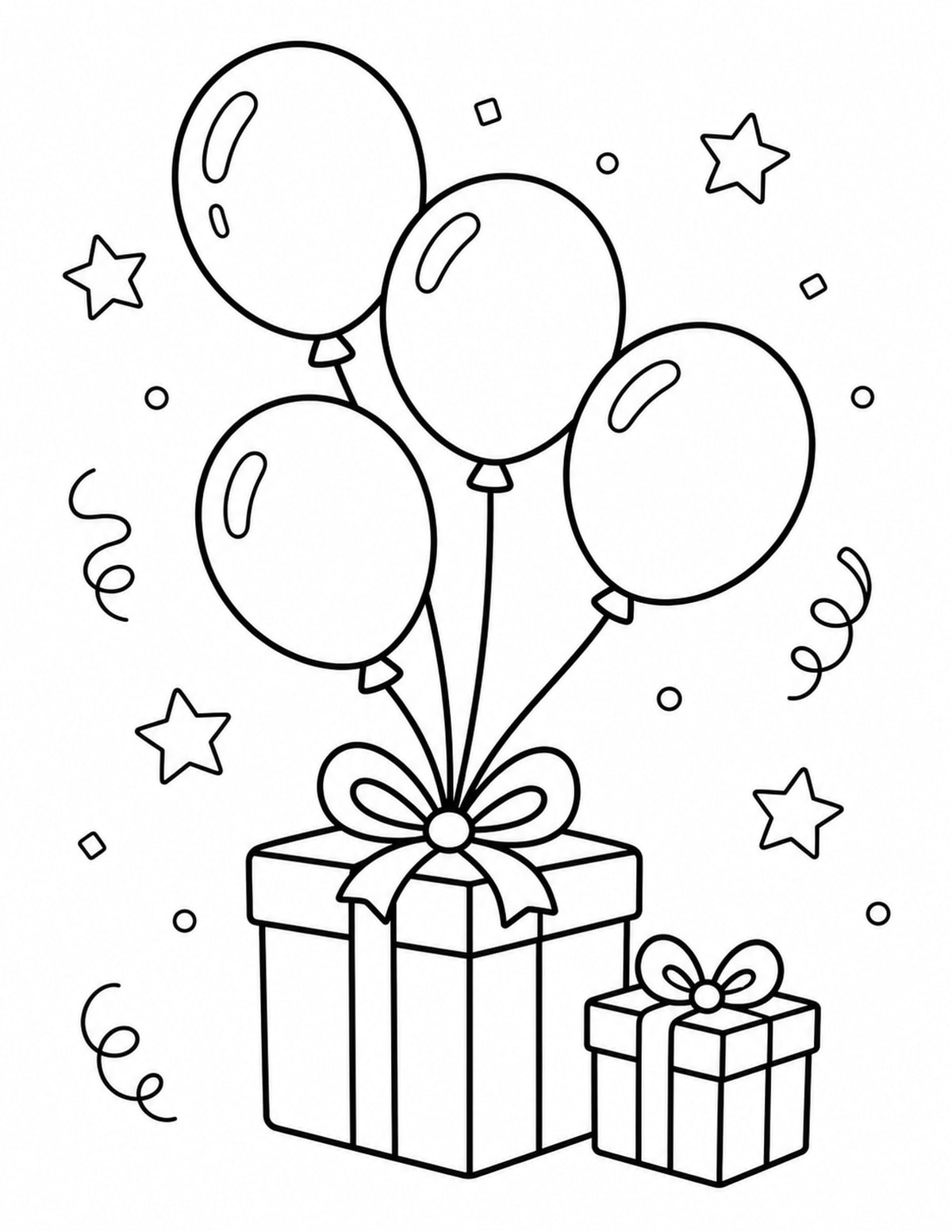 Birthday Balloons Coloring Page 6 printable preview