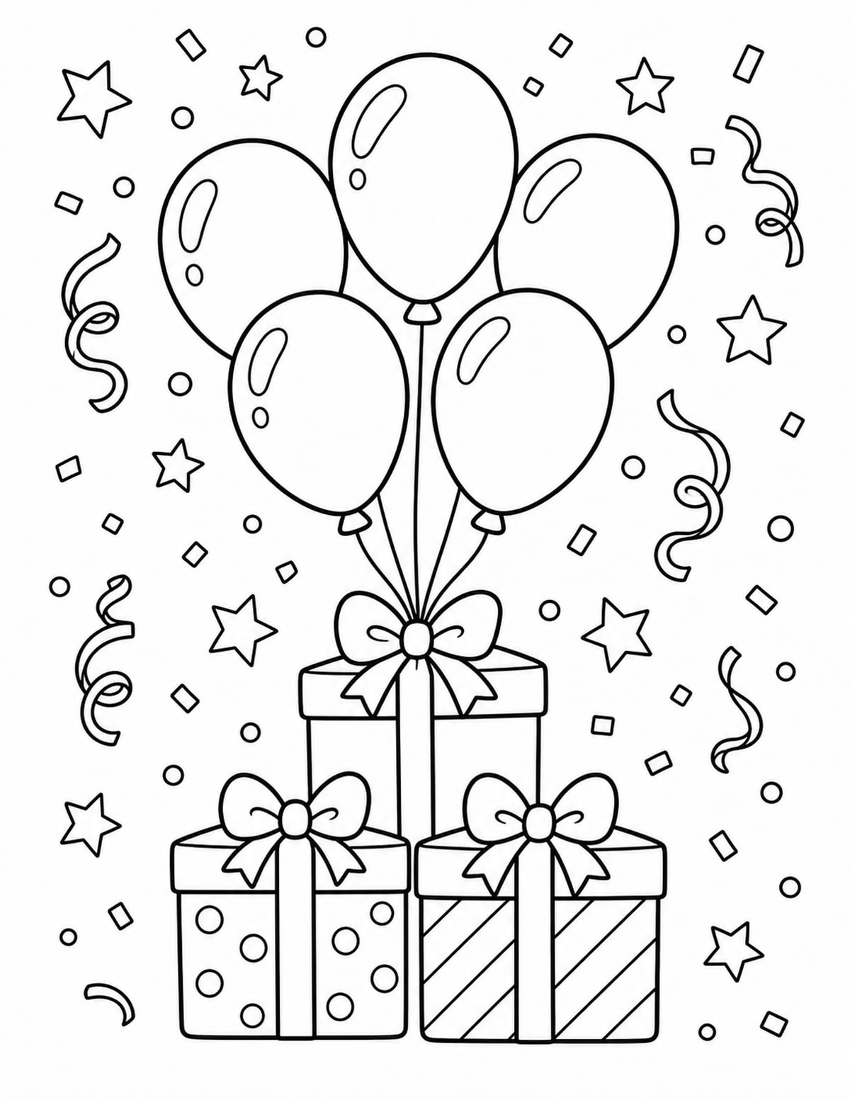 Birthday Balloons Coloring Page 7 printable preview