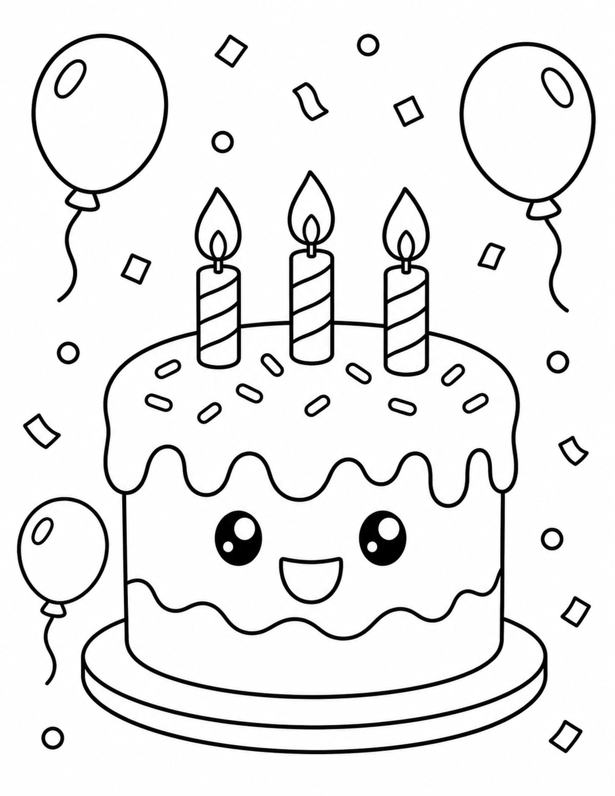 Birthday Cake Coloring Page 10 printable preview
