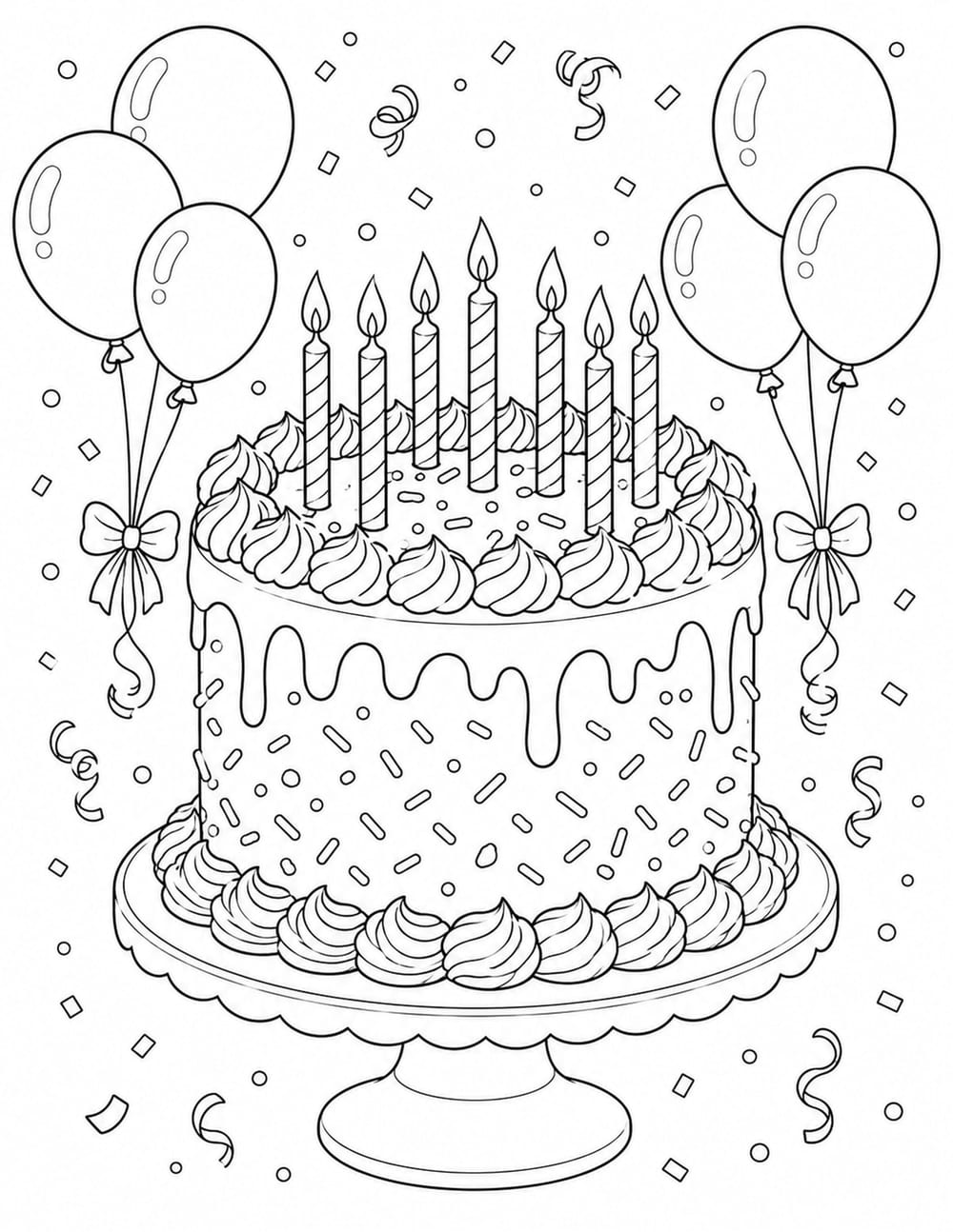 Birthday Cake Coloring Page 9 printable preview