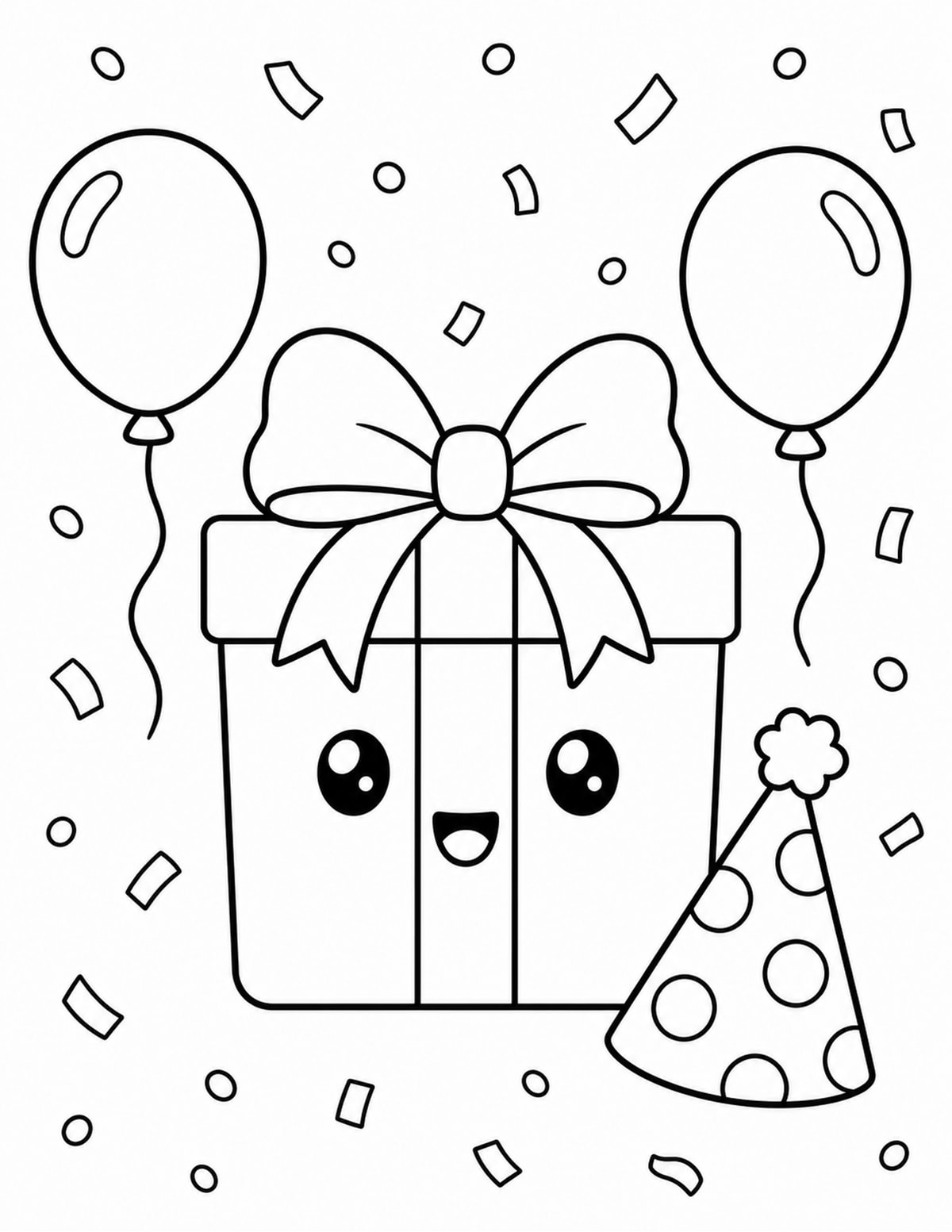 Birthday Gift Coloring Page 10 printable preview