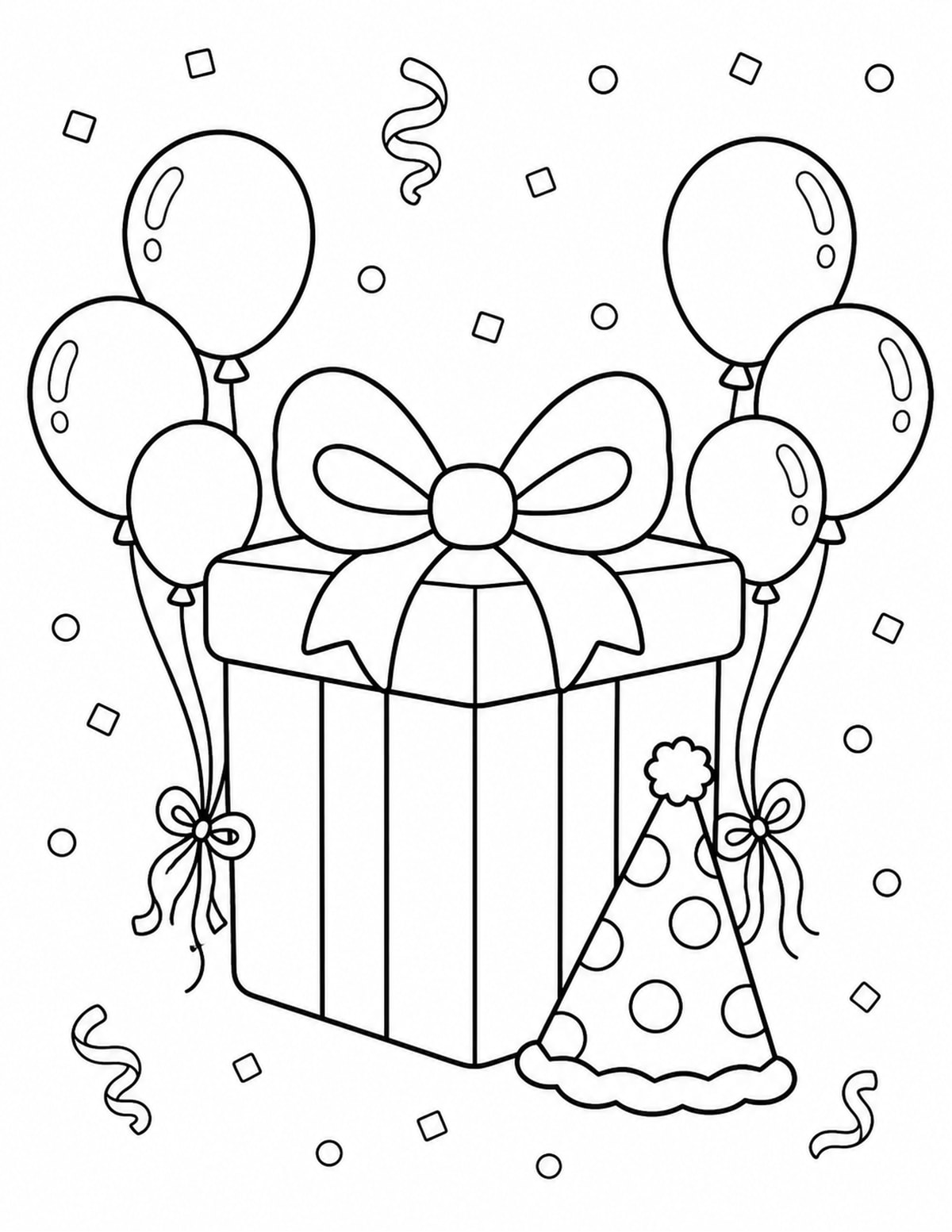 Birthday Gift Coloring Page 2 printable preview
