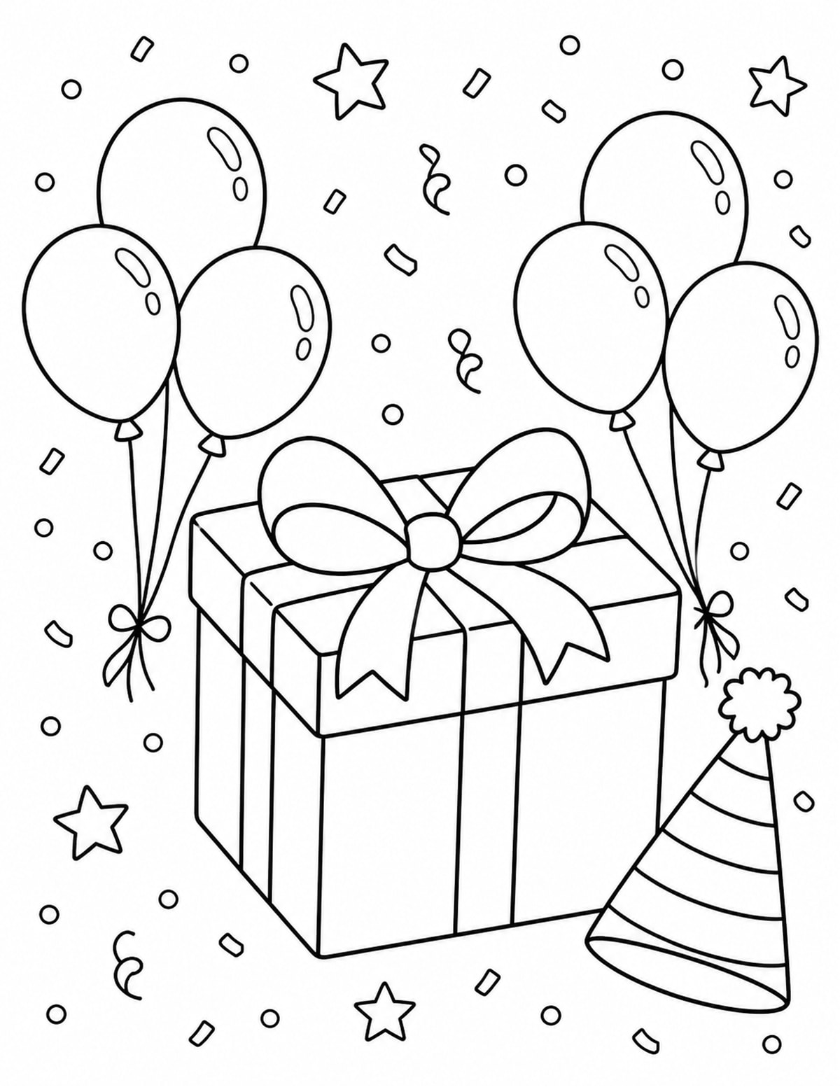 Birthday Gift Coloring Page 5 printable preview