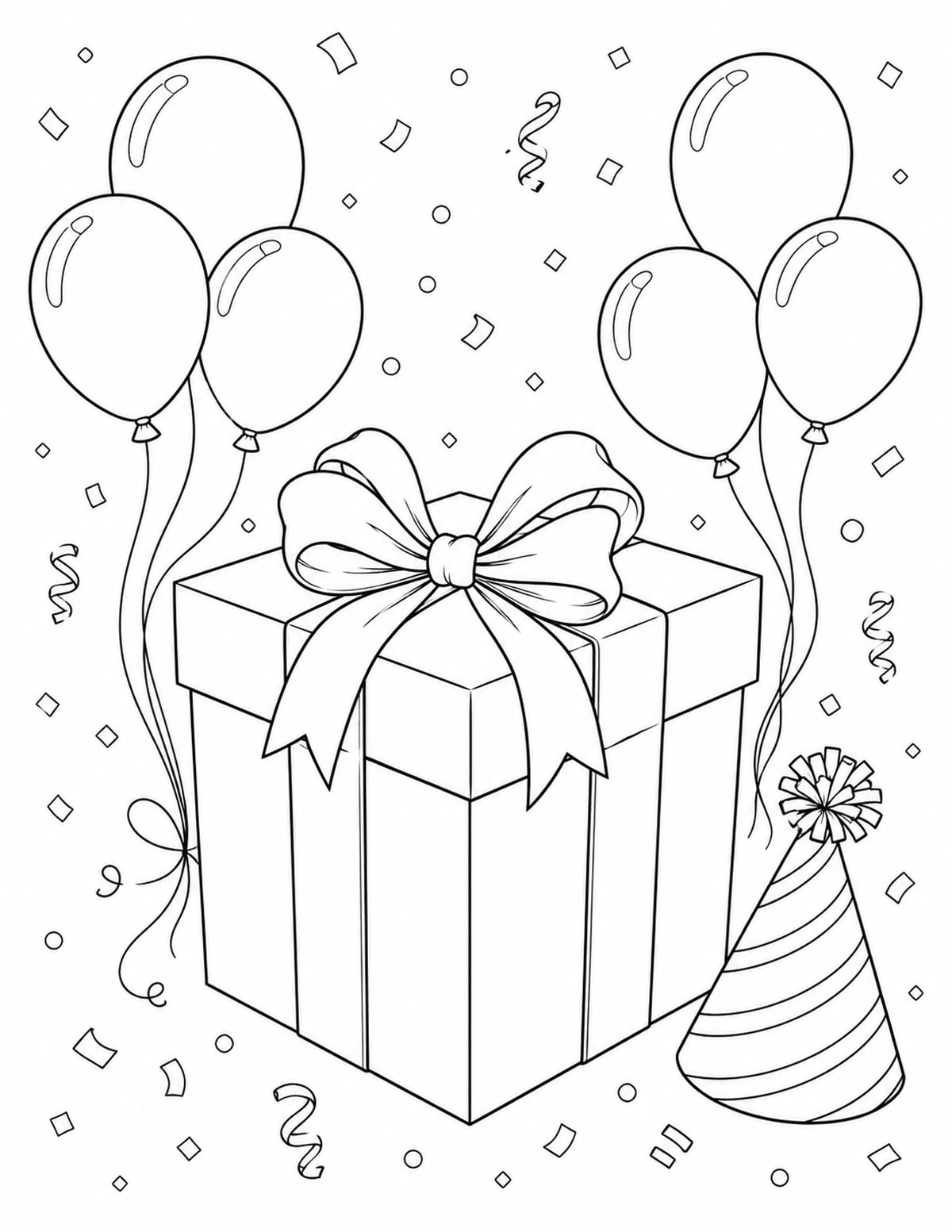 Birthday Gift Coloring Page 8 printable preview