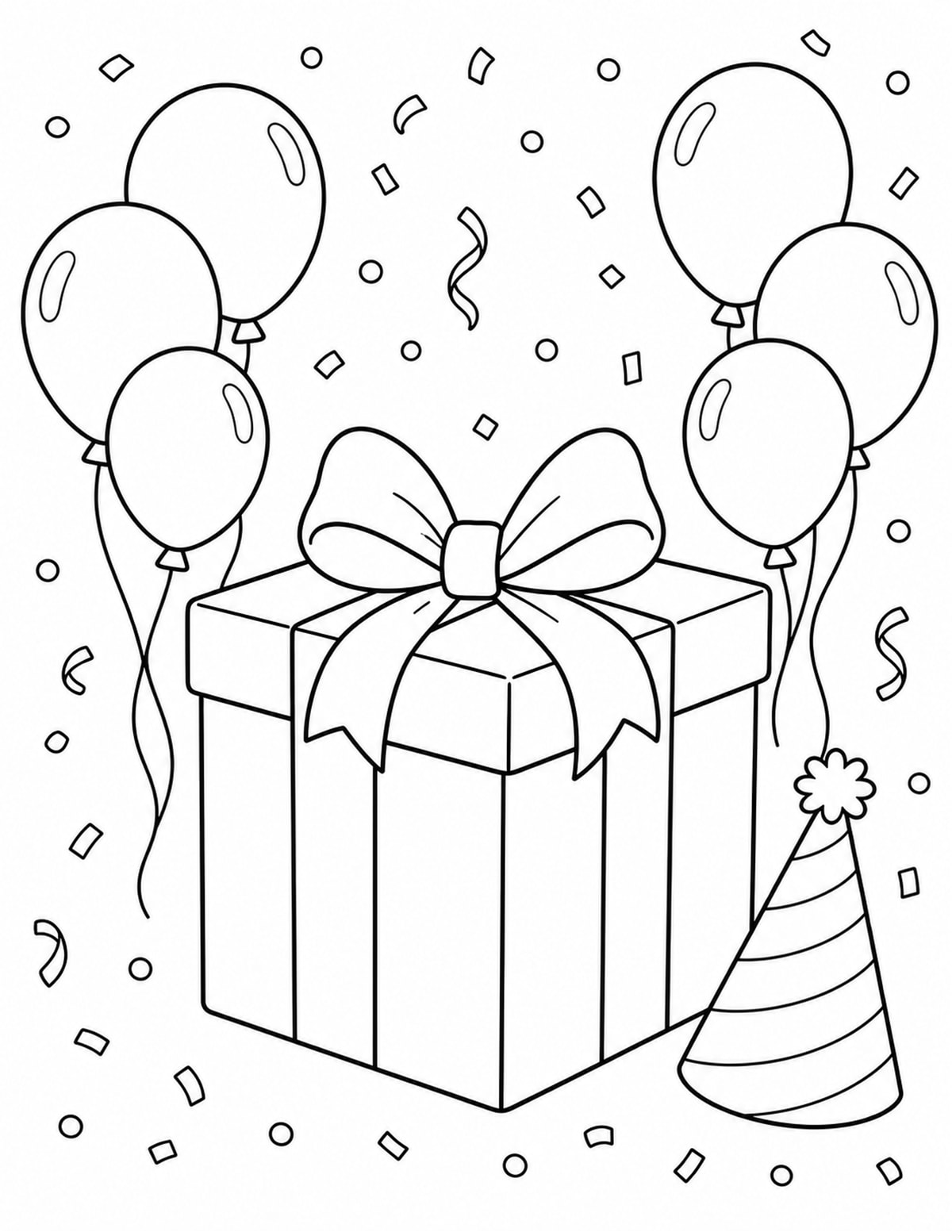 Birthday Gift Coloring Page 9 printable preview