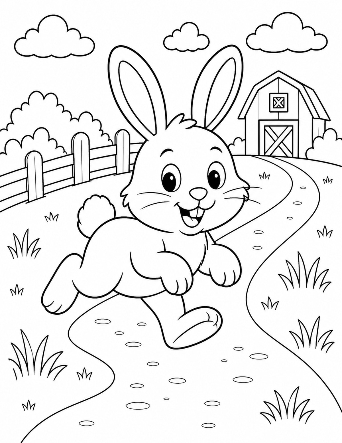 Bunny Coloring Page 1 printable preview