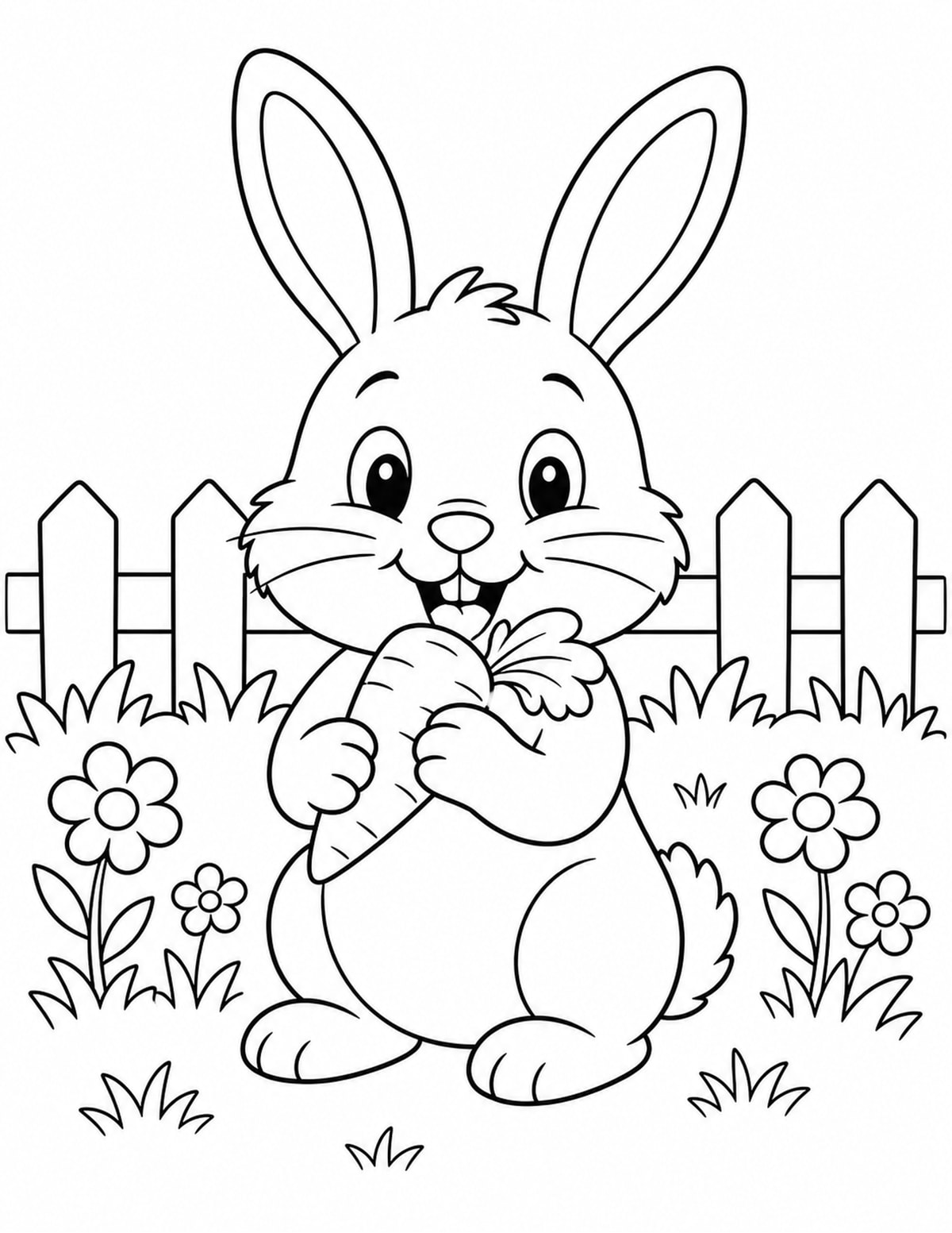 Bunny Coloring Page 3 printable preview