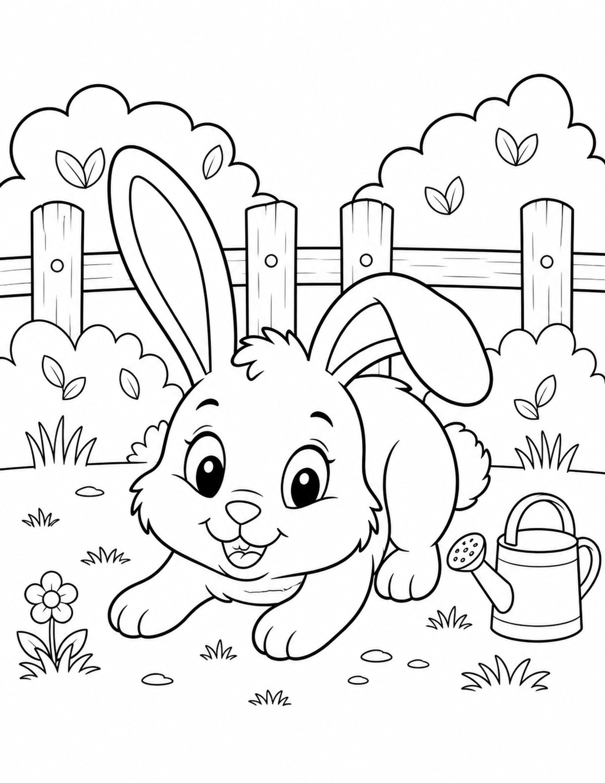 Bunny Coloring Page 4 printable preview