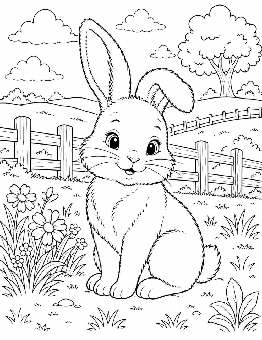 Bunny Coloring Page 5 printable preview