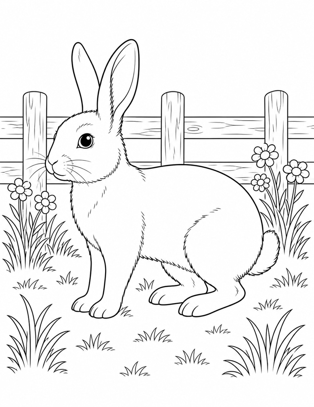 Bunny Coloring Page 6 printable preview