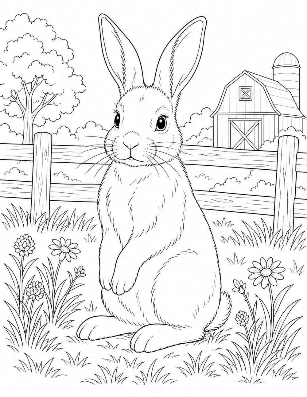 Bunny Coloring Page 7 printable preview