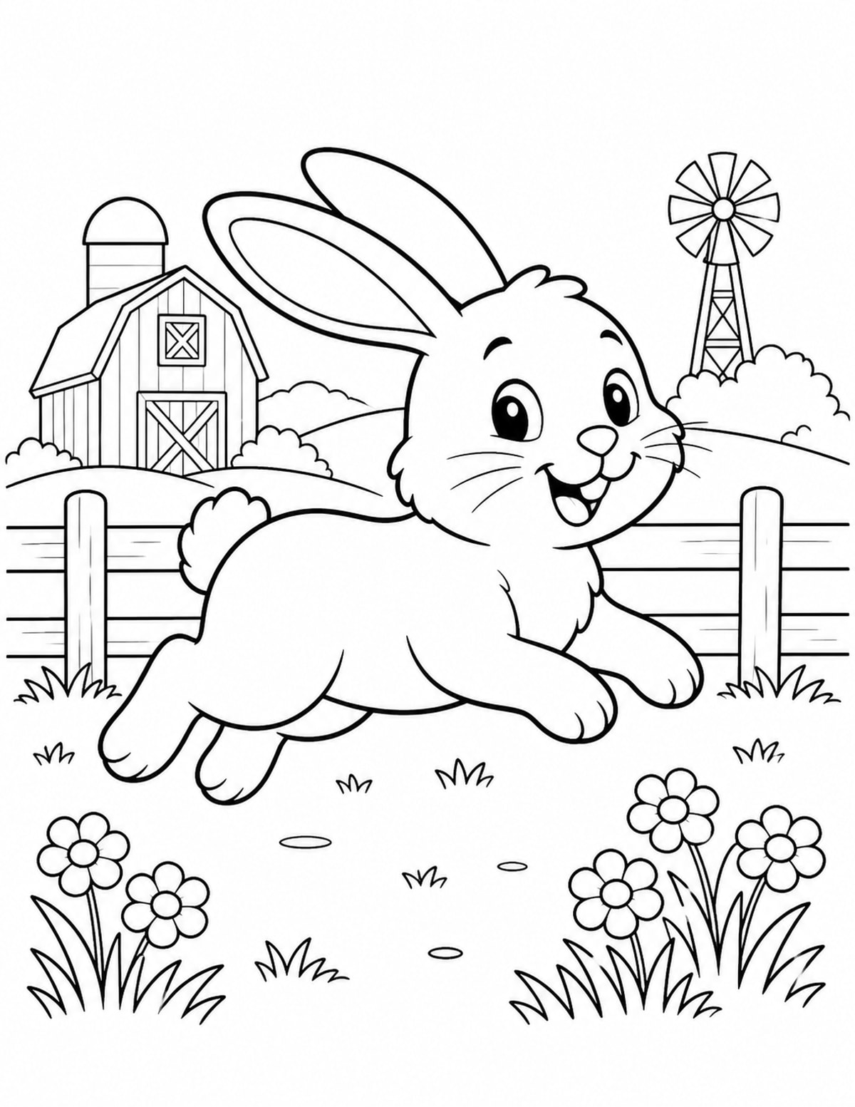 Bunny Coloring Page 9 printable preview