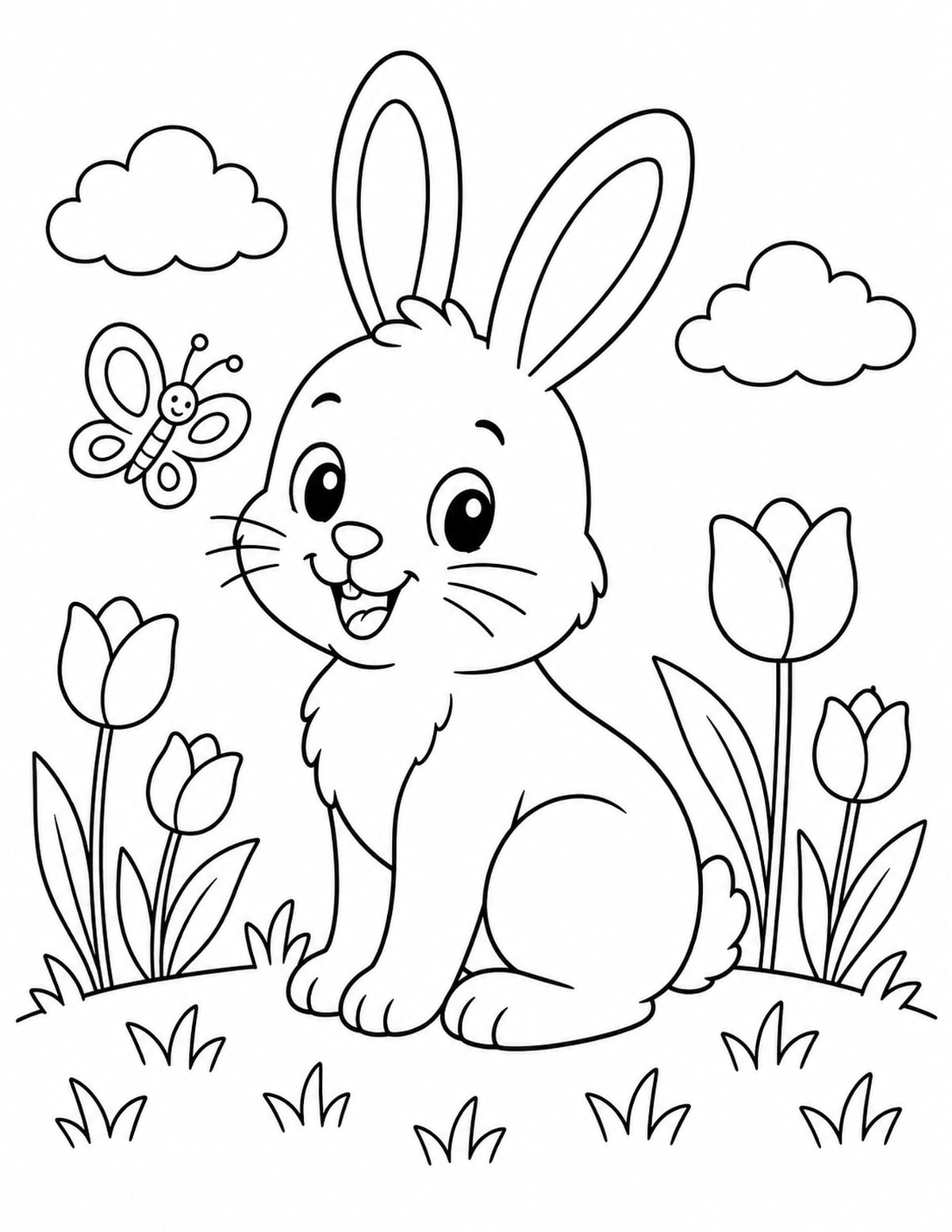 Bunny Spring Coloring Page 9 printable preview