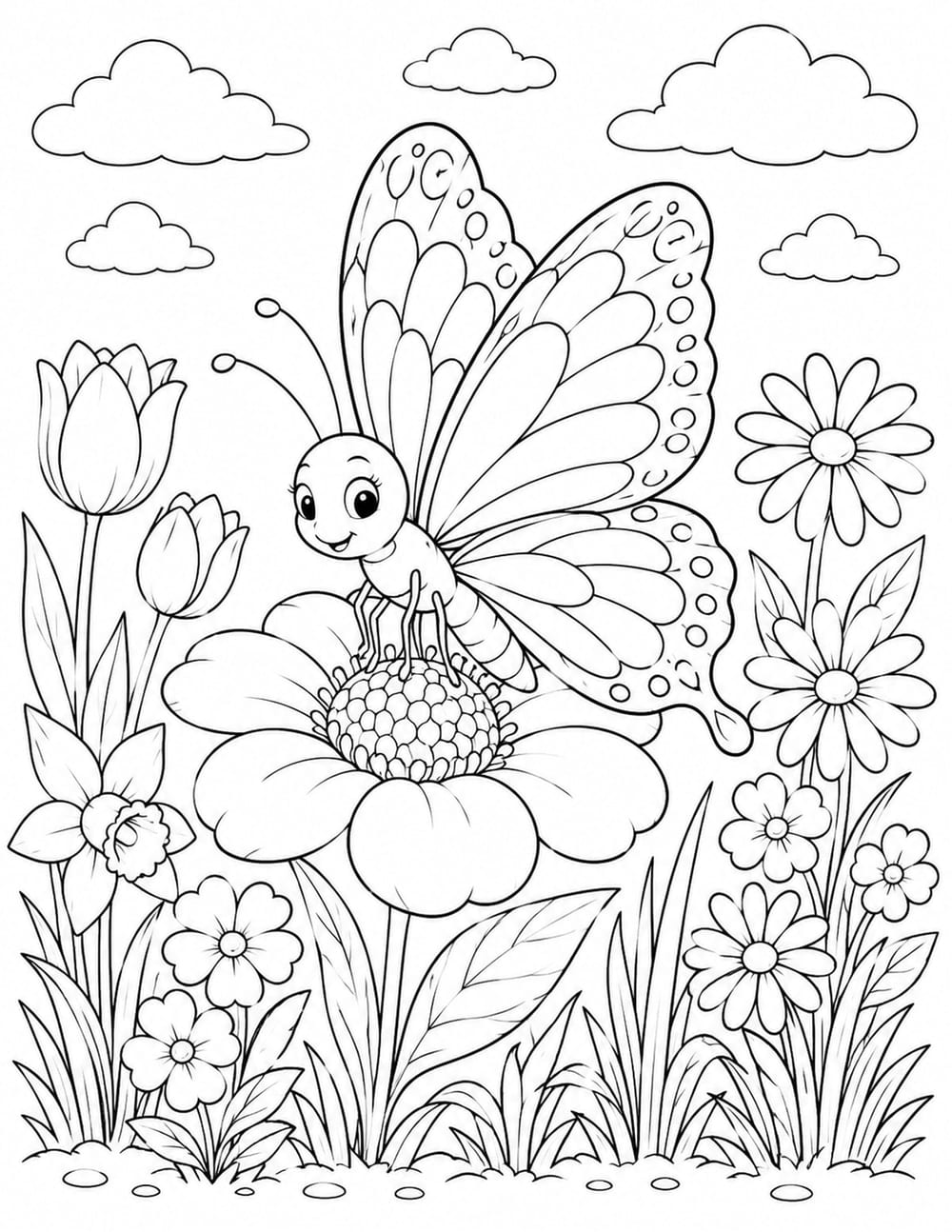 Butterfly Spring Coloring Page 10 printable preview