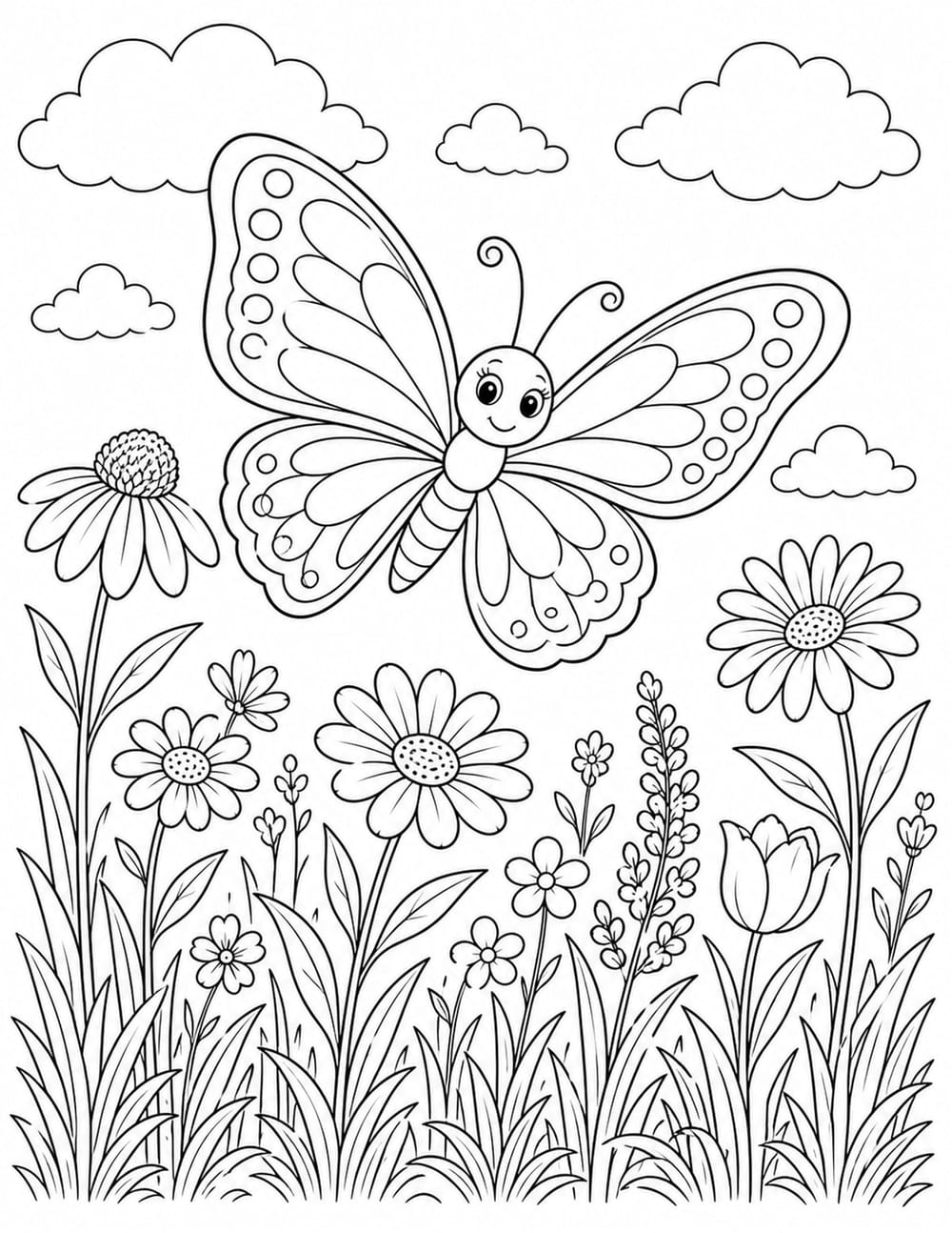 Butterfly Spring Coloring Page 8 printable preview